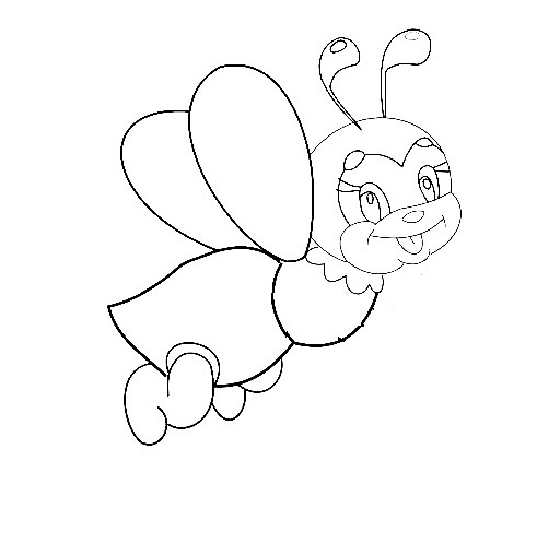 8 Simple Steps Creating A Cute Bee Drawing - How To Draw A Bee 7 Bee-Drawing-6