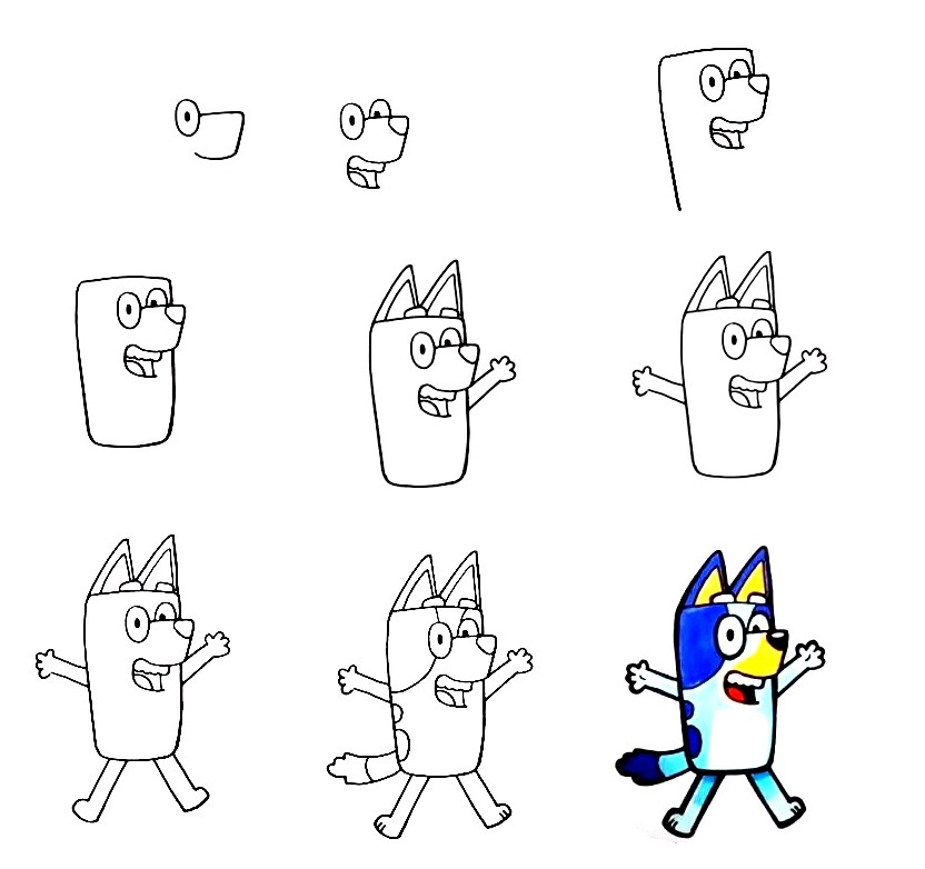 9 Steps Create Nice Bluey Drawing 1 Bluey-Drawing
